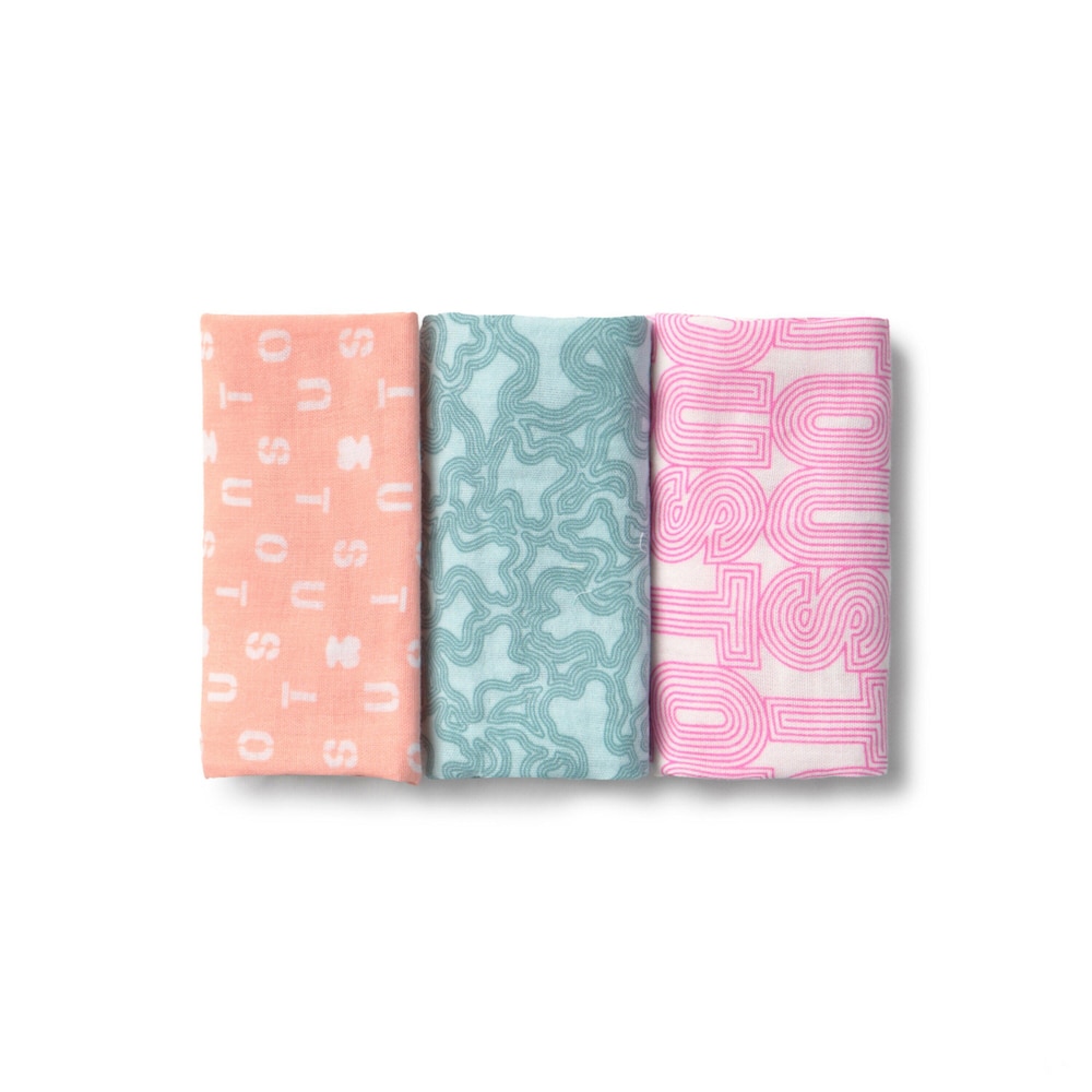 Pack of 3 muslins in MMuse pink