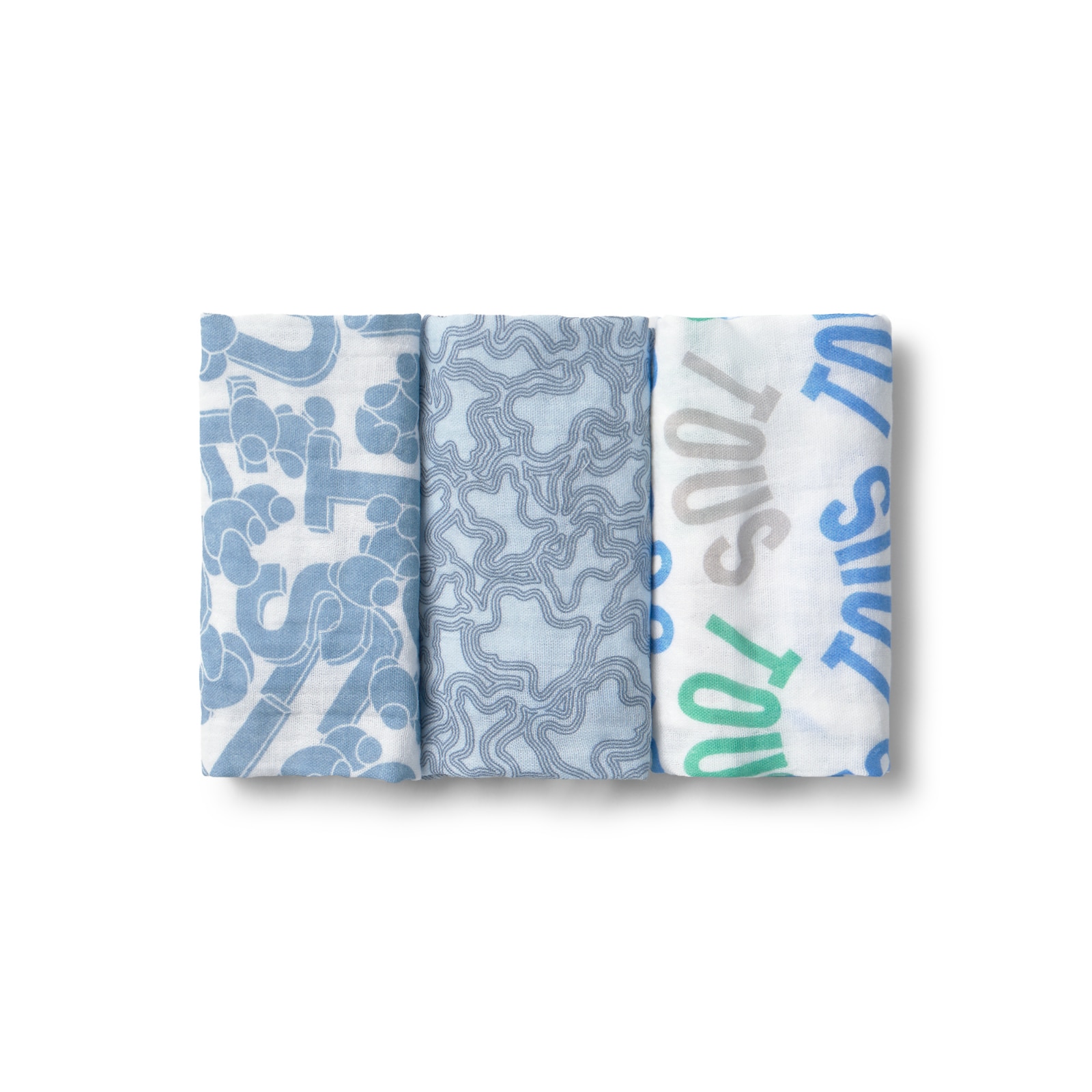 Pack of 3 muslins in MMuse blue