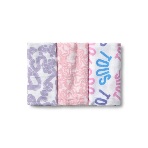 Pack of 3 muslins in MMuse pink