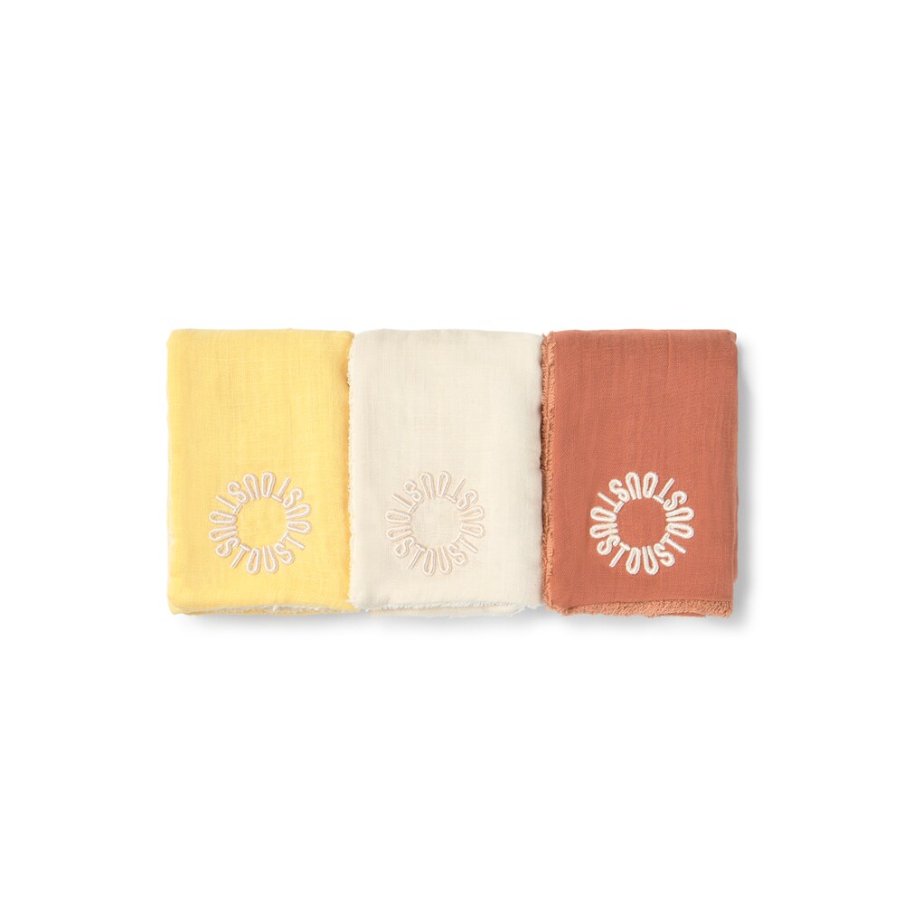 Muselina pack de 3 con rizo Classic amarillo Muselina pack de 3 con rizo Classic amarillo