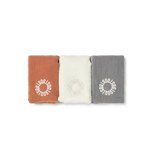 Mussolina amb rus lot de 3 Classic gris image number 0