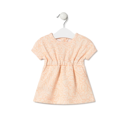 Girls terry cloth dress in Mix in orange