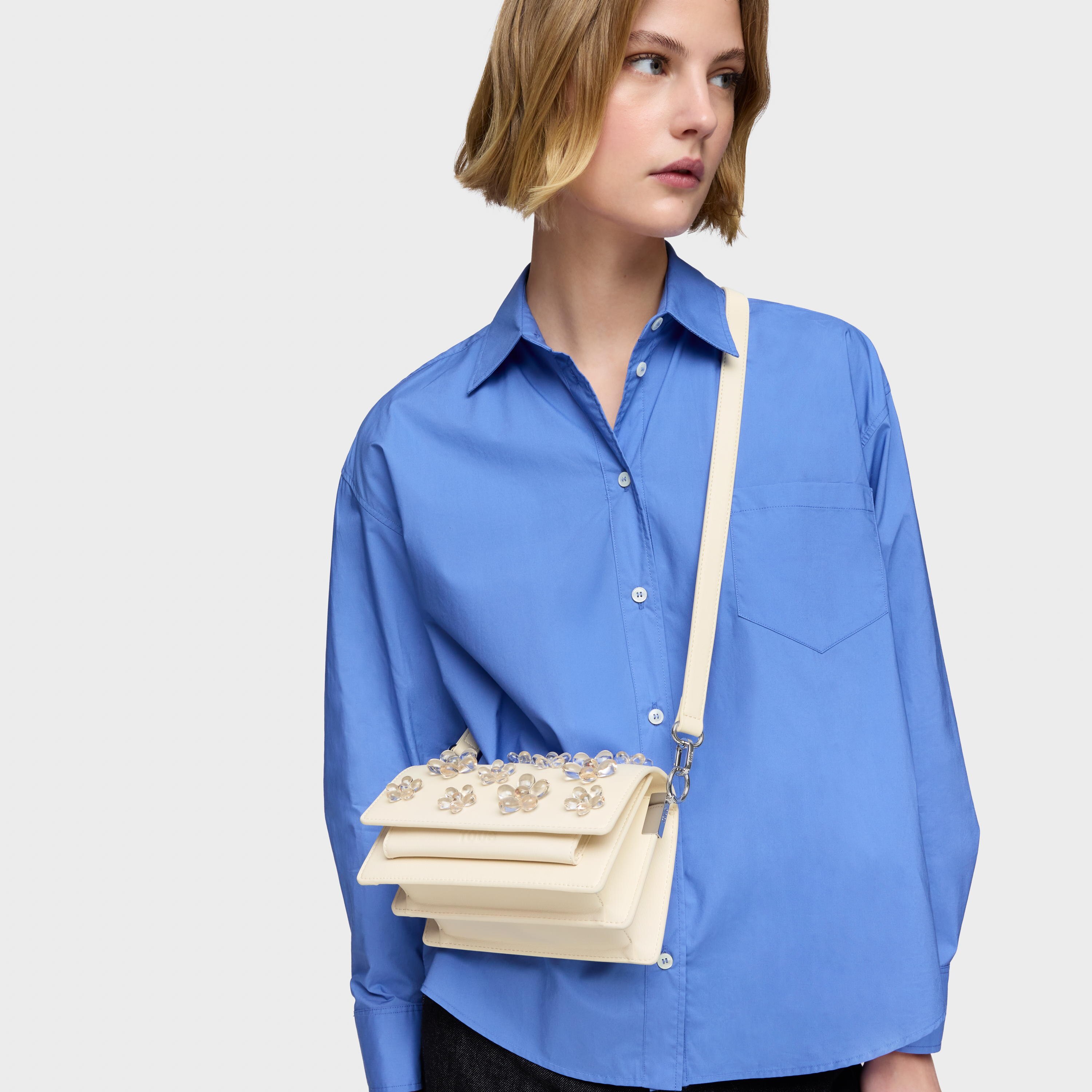 Small beige Crossbody bag Audree Daisy