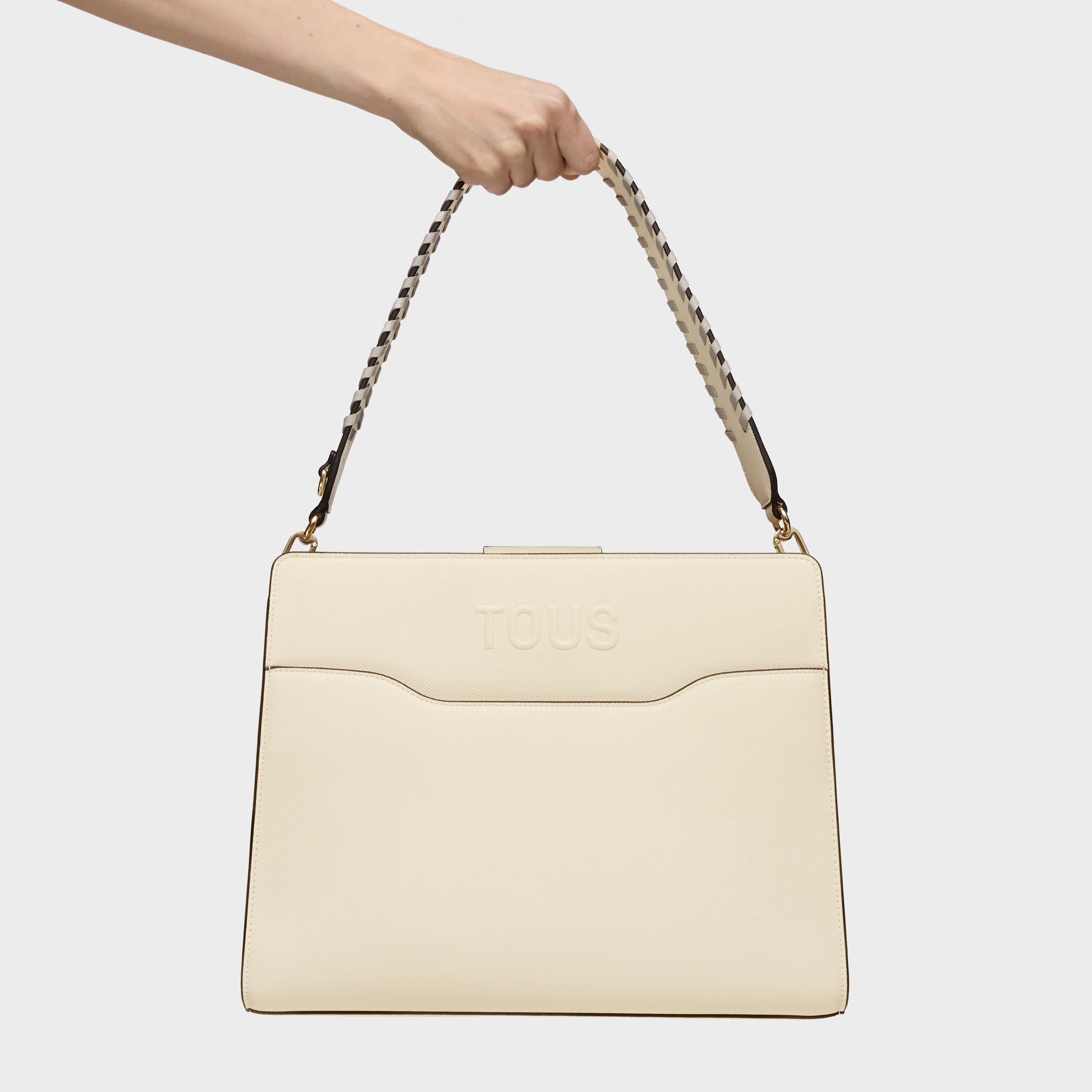 Medium beige Shopping bag Audree Saffiano
