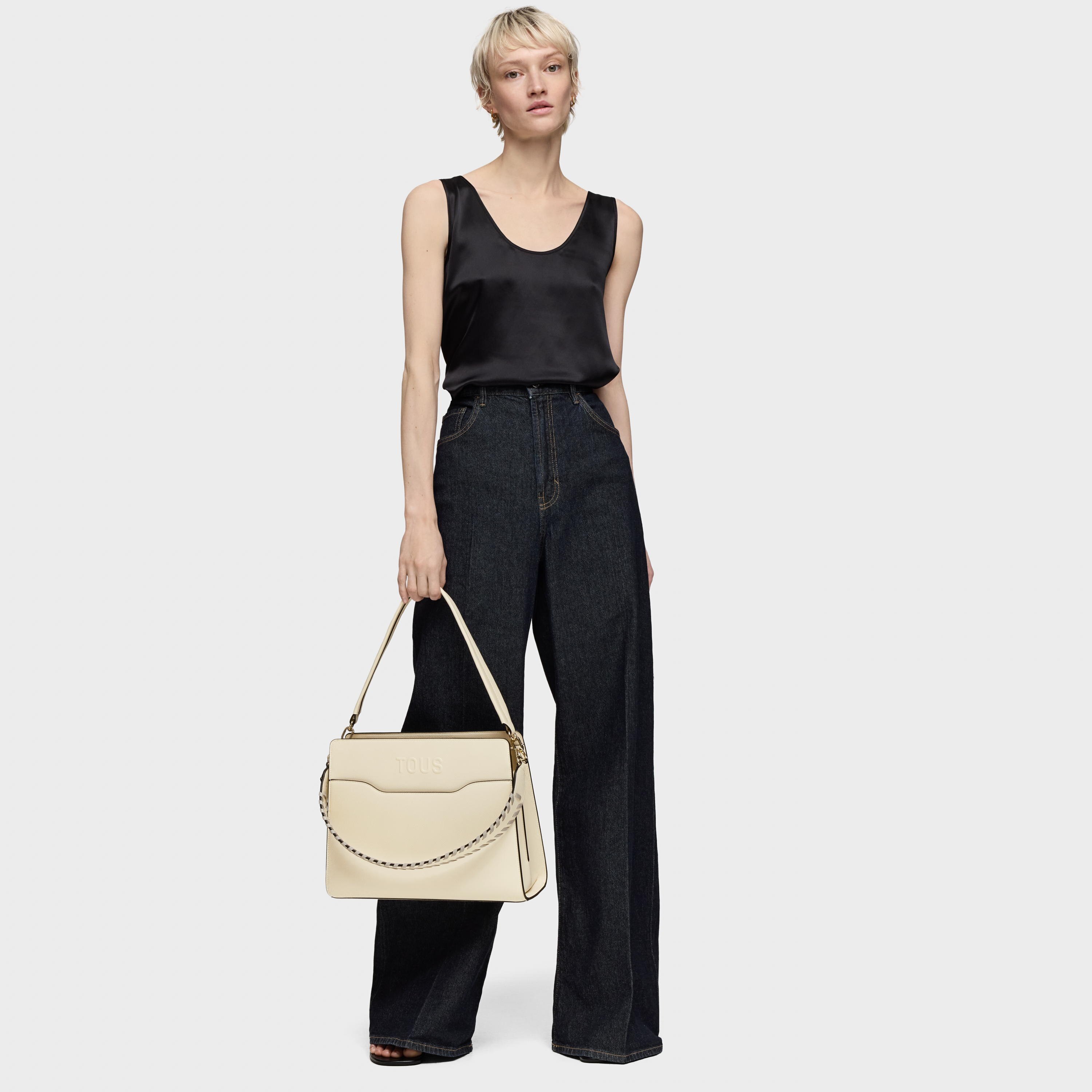 Medium beige Shopping bag Audree Saffiano