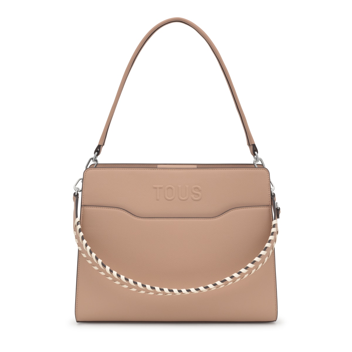 Medium taupe-colored Shopping bag Audree Saffiano