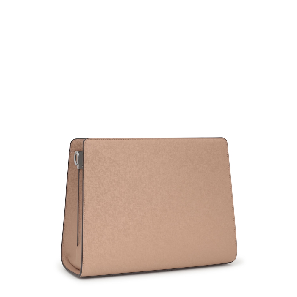 Medium taupe-colored Shopping bag Audree Saffiano