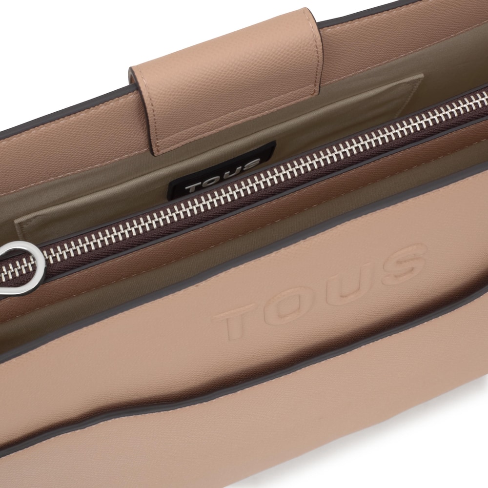 Medium taupe-colored Shopping bag Audree Saffiano