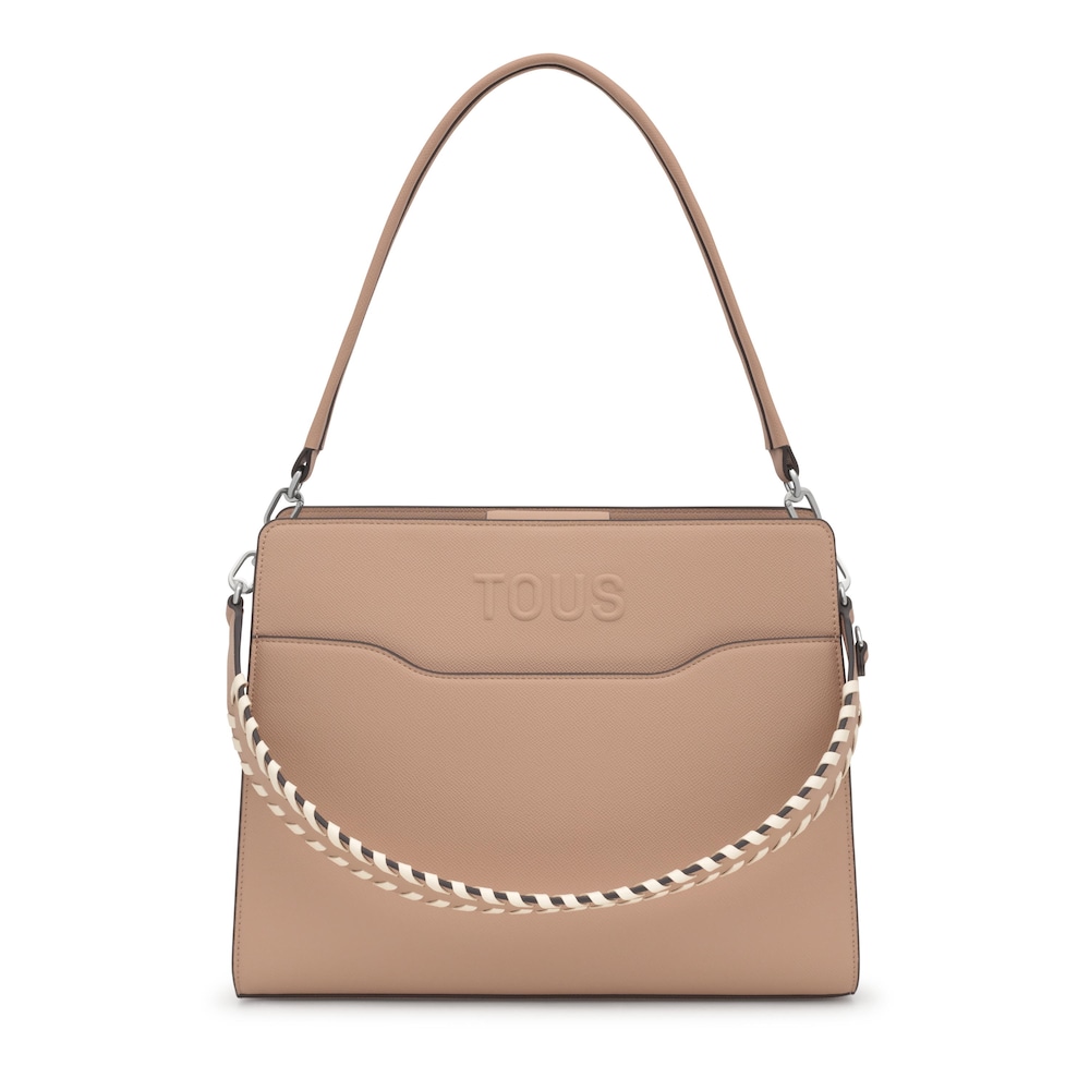 Medium taupe-colored Shopping bag Audree Saffiano