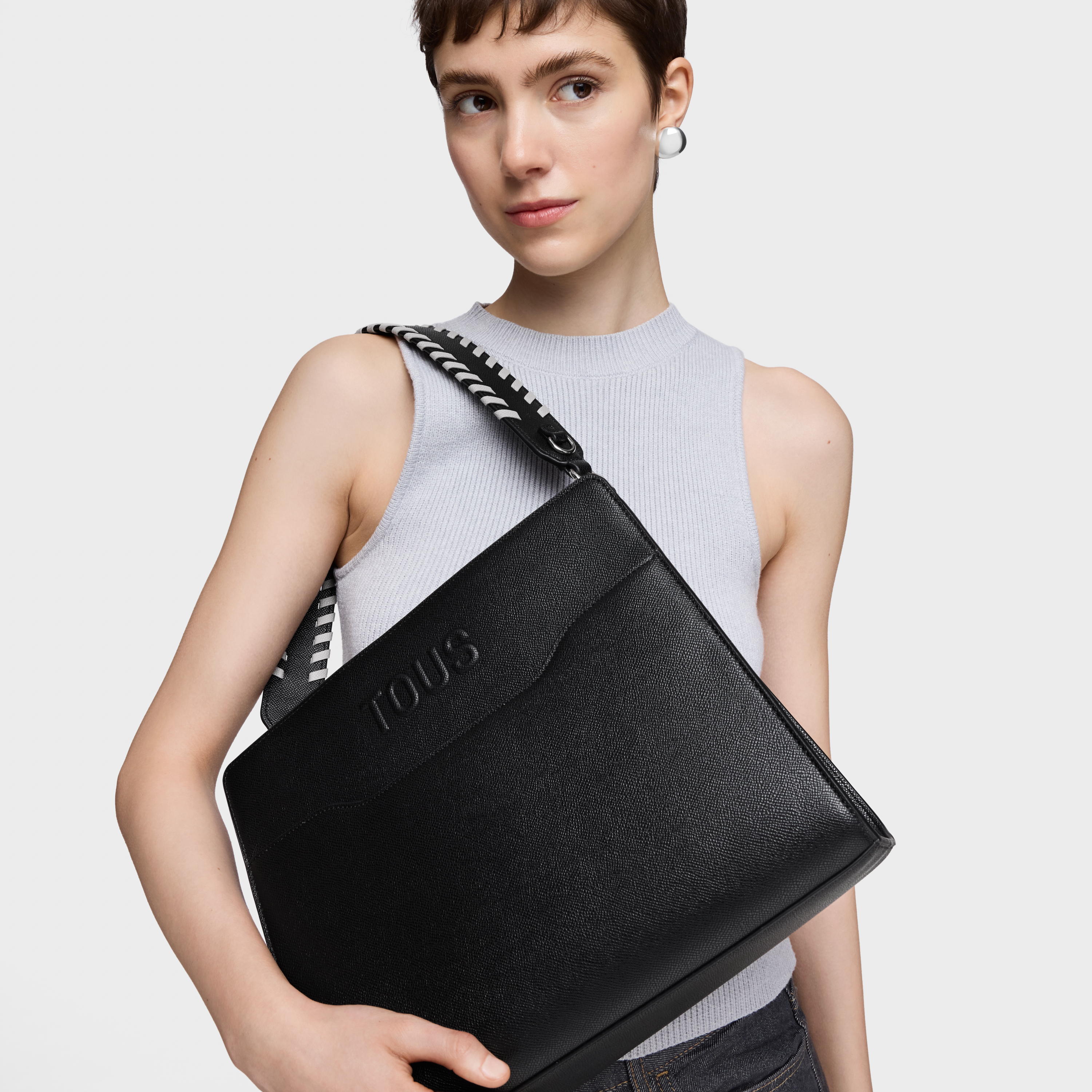 Medium black Shopping bag Audree Saffiano