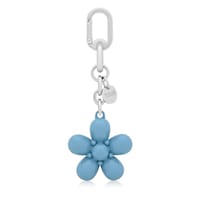 Sky blue Key ring Puffed Daisy Flower