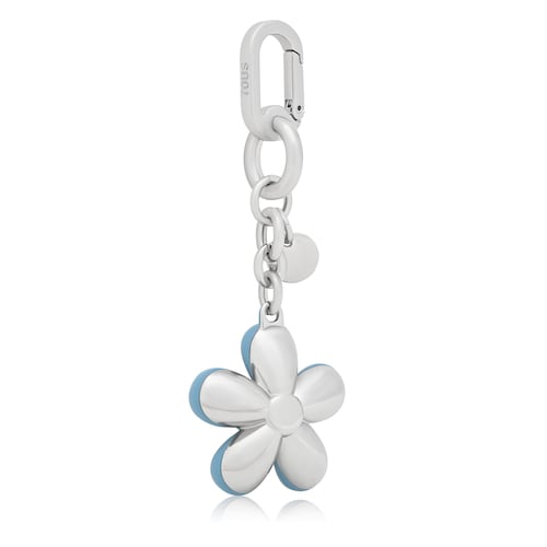 Llavero azul cielo Puffed Daisy Flower