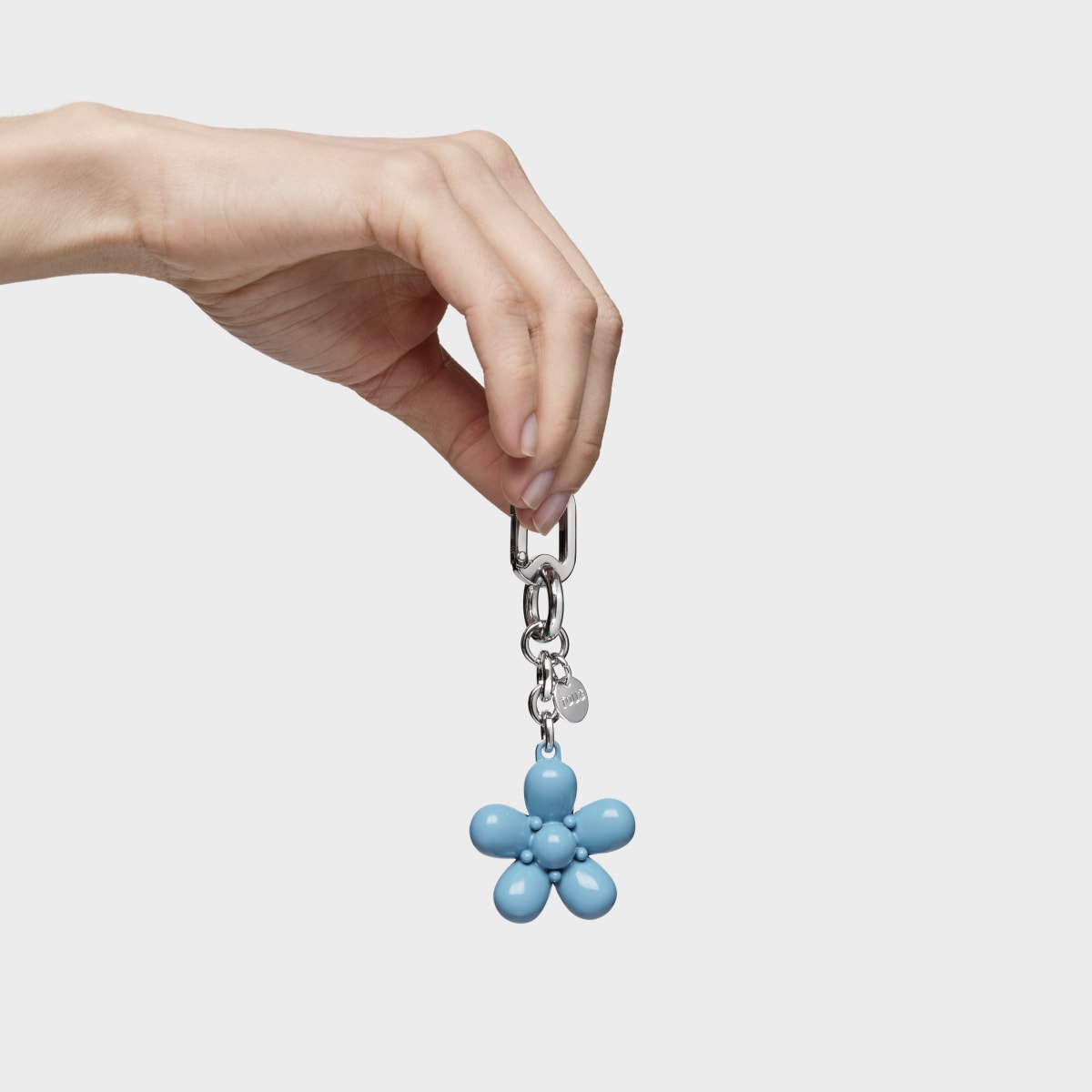 Llavero azul cielo Puffed Daisy Flower
