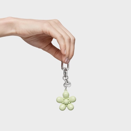 Llavero verde palo Puffed Daisy Flower