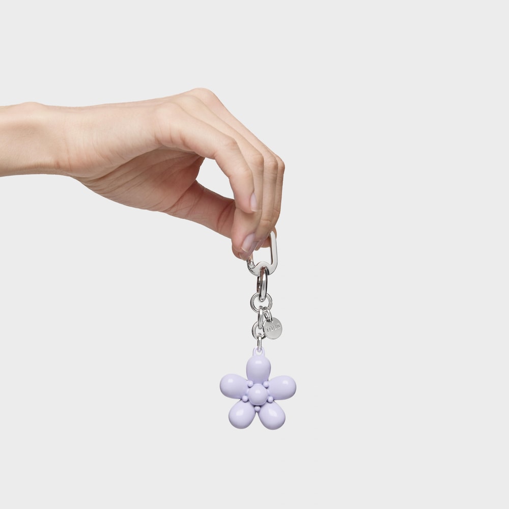 Mauve Key ring Puffed Daisy Flower