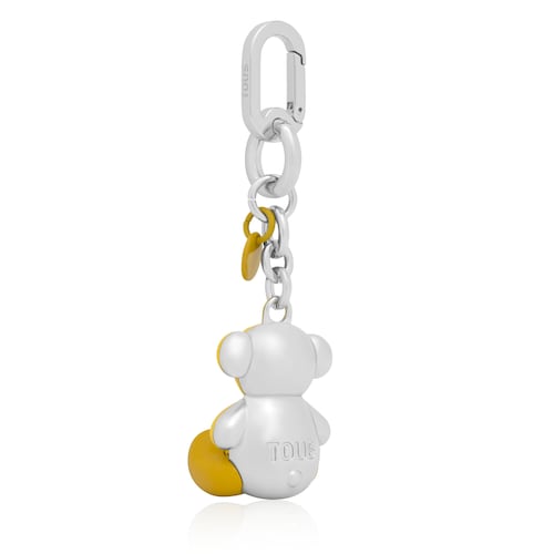 Llavero metal amarillo oscuro y plata Bold Bear