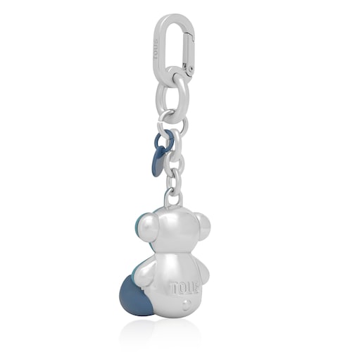 Llavero metal azul cielo y plata Bold Bear