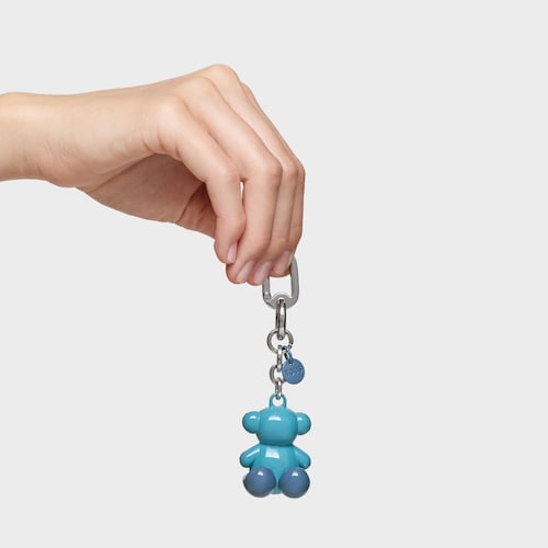 Llavero metal azul cielo y plata Bold Bear