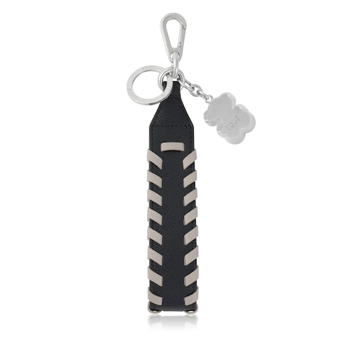 Llavero negro y gris Ribbon Braid