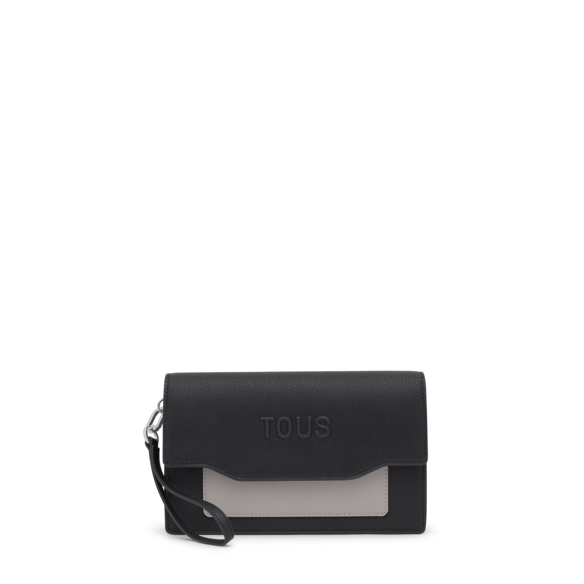 Tous - Clutch Negro Y Gris Audree Saffiano - Negro
