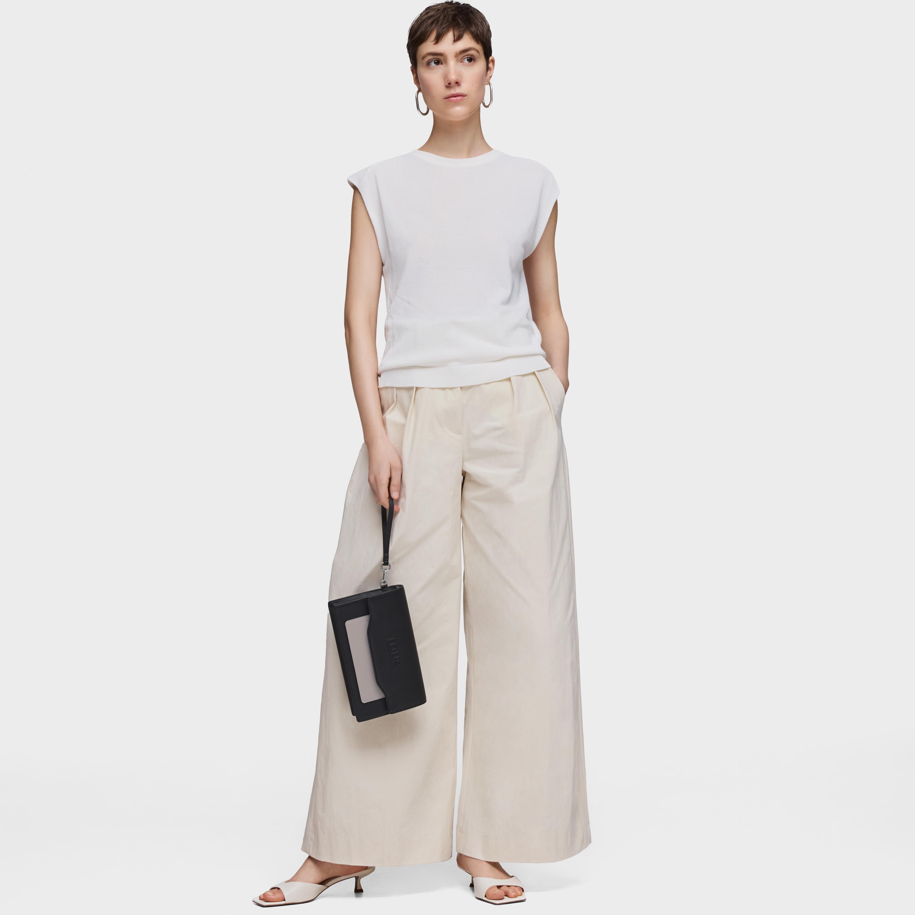 Black and gray Audree Clutch bag Saffiano