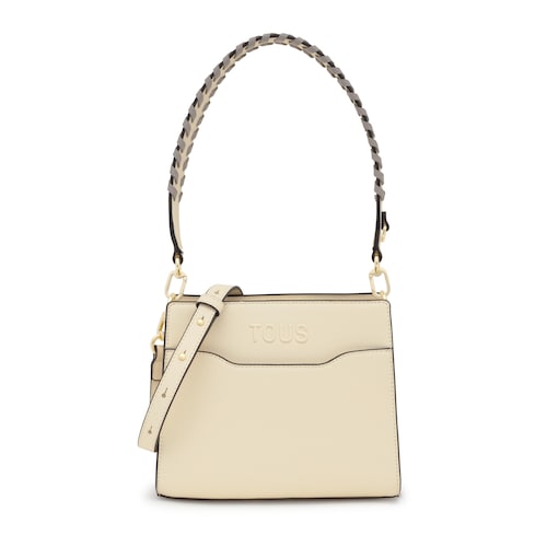 Shopper pequeño beige Audree Saffiano