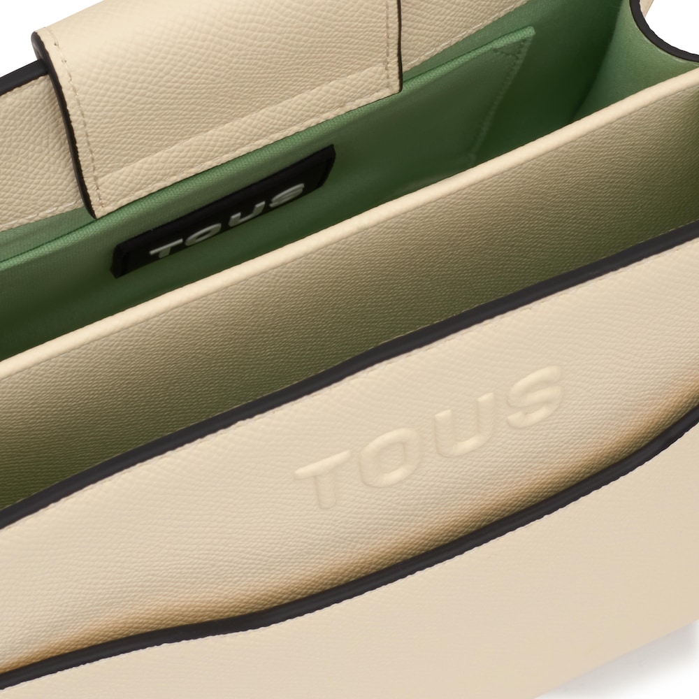 Borsa shopper beige piccola Audree Saffiano