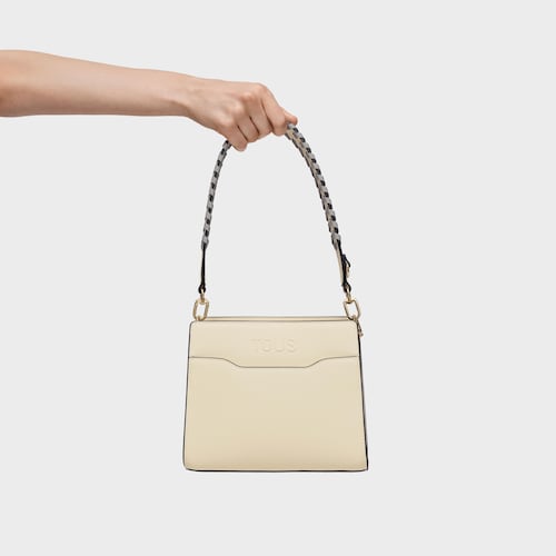 Shopper pequeño beige Audree Saffiano