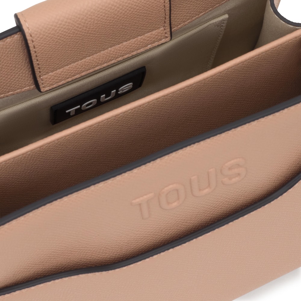 Borsa shopper color tortora piccola Audree Saffiano