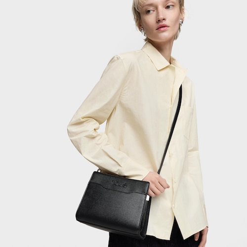 Shopper pequeño negro Audree Saffiano