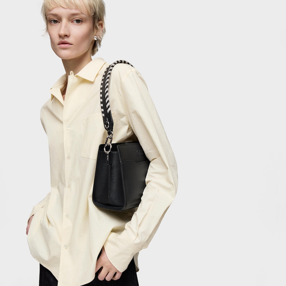 Borsa shopper nera piccola Audree Saffiano