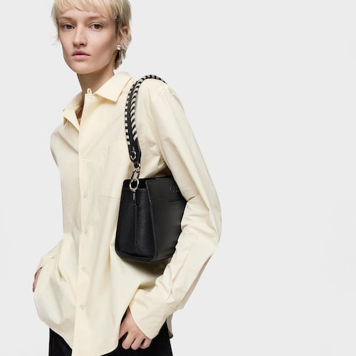 Shopper pequeño negro Audree Saffiano