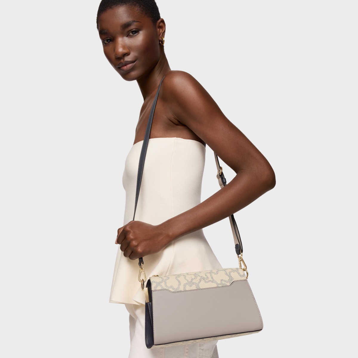 Medium taupe-colored Crossbody bag Kaos Icon