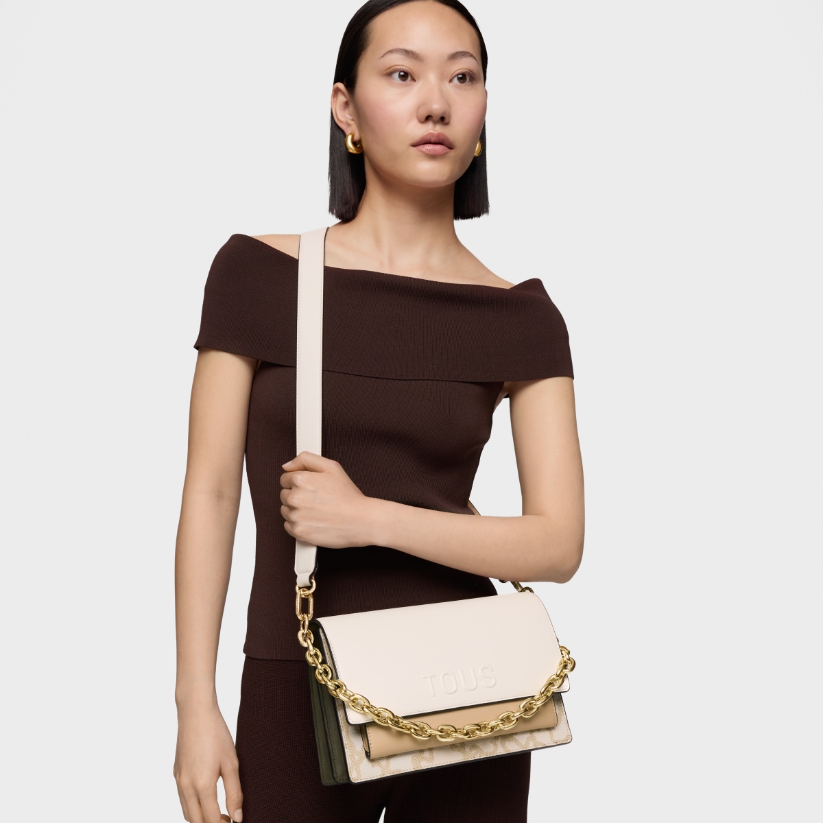 Medium ivory-colored Audree Crossbody bag Kaos Icon
