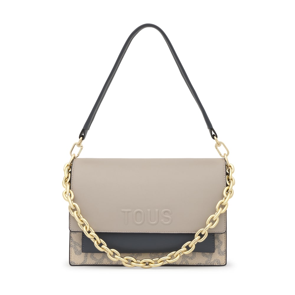 Borsa a tracolla color tortora media Audree Kaos Icon