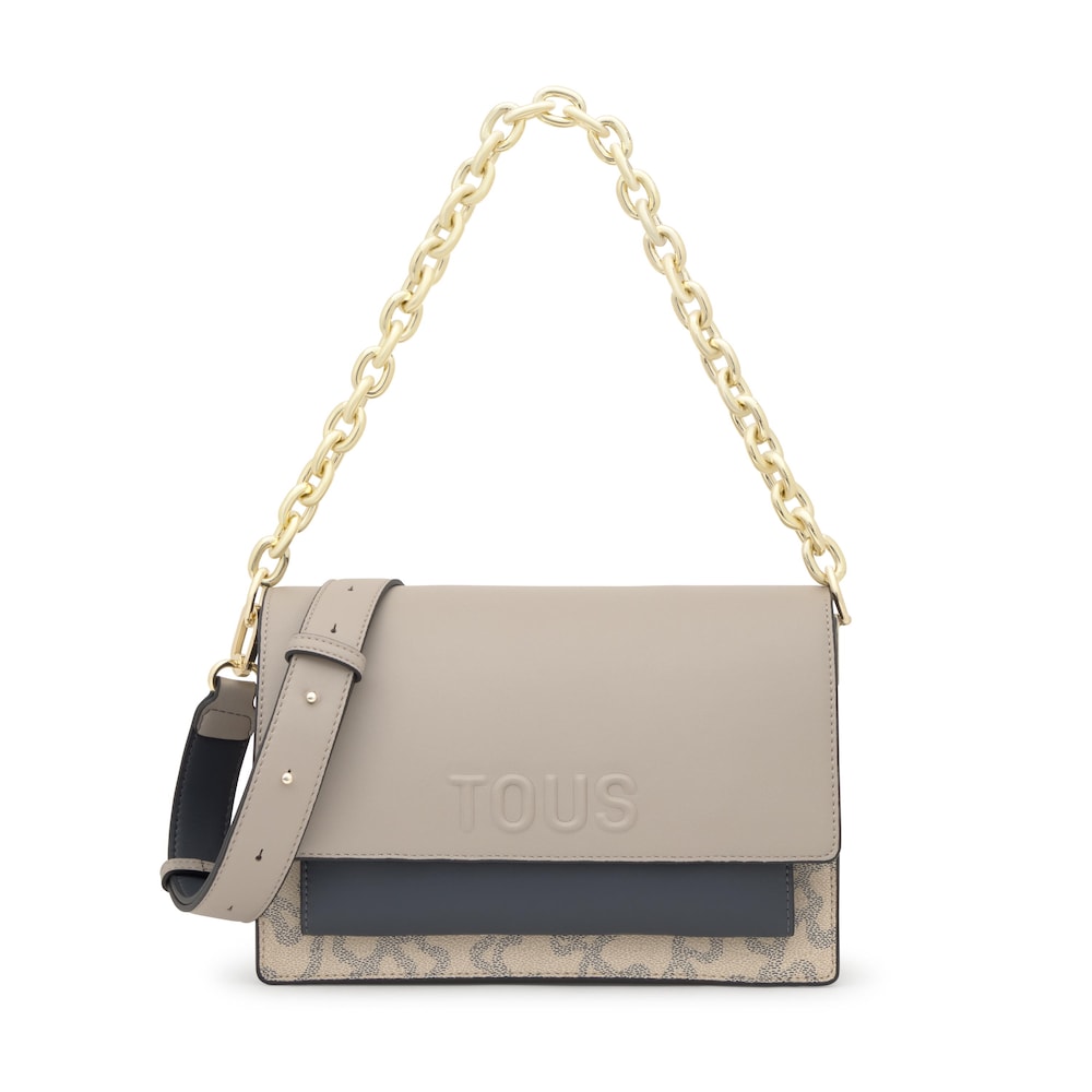 Borsa a tracolla color tortora media Audree Kaos Icon