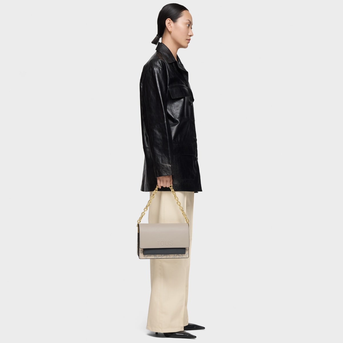 Medium taupe-colored Audree Crossbody bag Kaos Icon