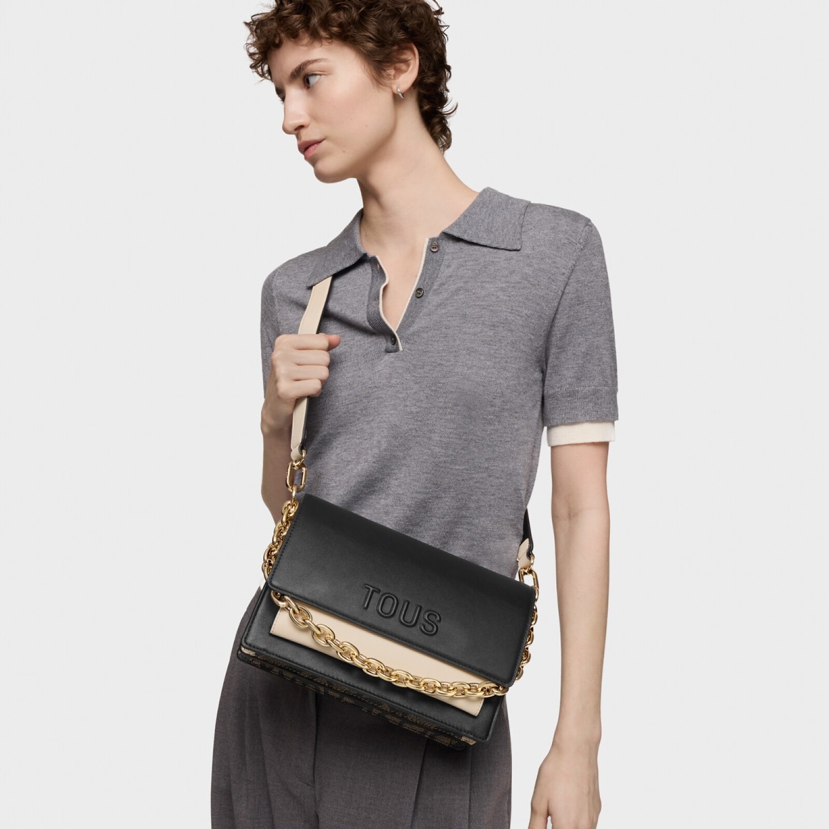 Tous - Bandolera Mediana Audree Negra Kaos Icon - Negro