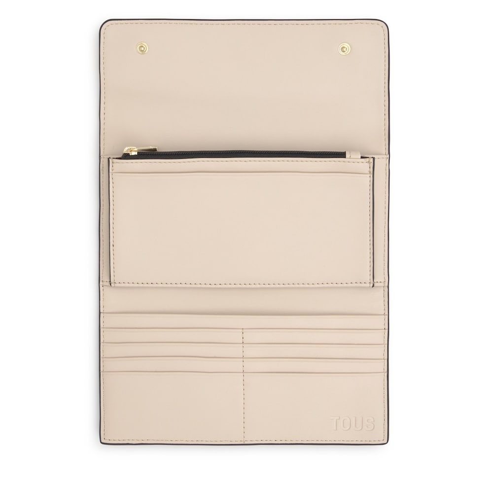 Veľk&aacute; čierna Peňaženka s&nbsp;chlopňou Kaos Icon