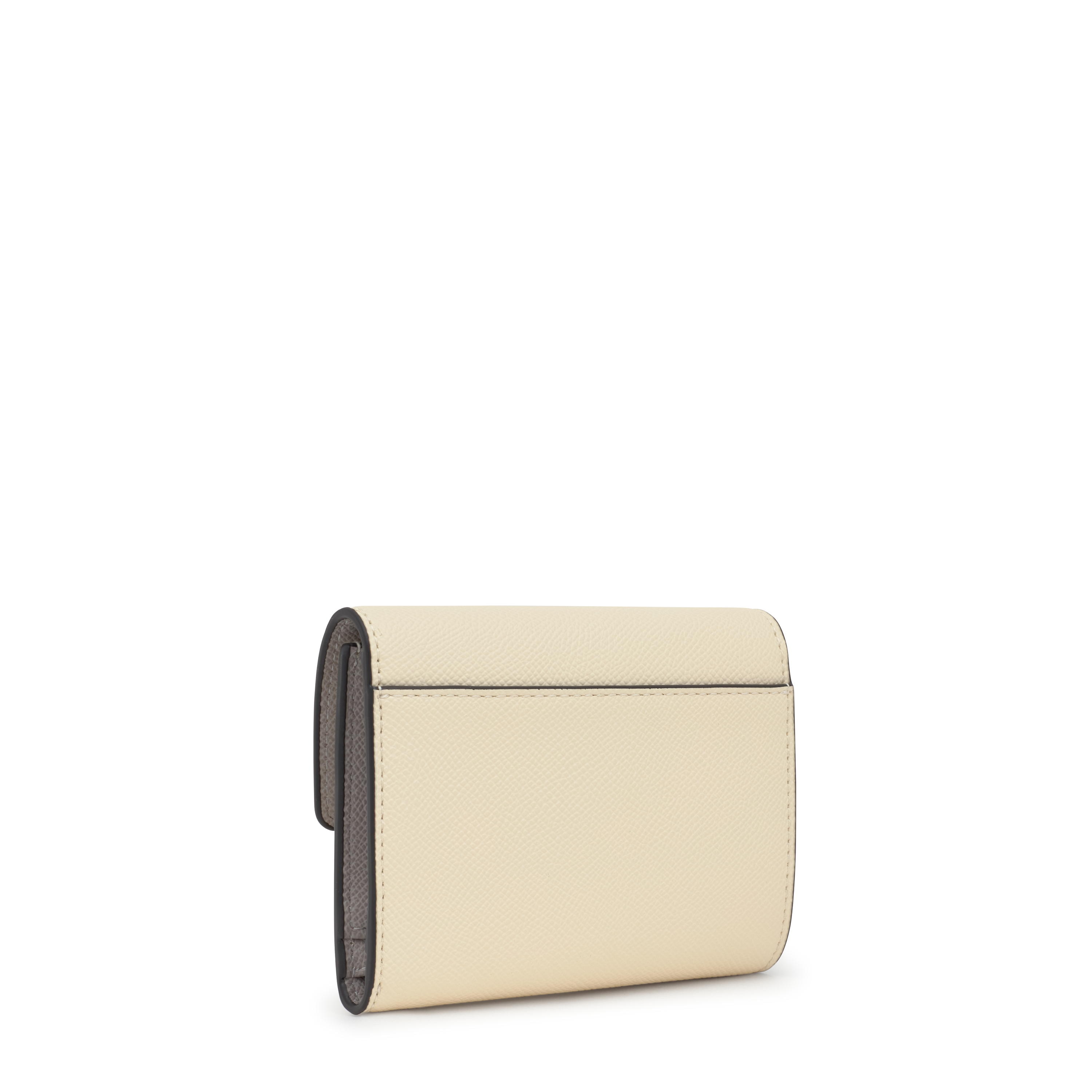Beige and gray Audree Card wallet Saffiano