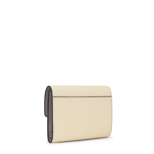 Cartera beige y gris Audree Saffiano