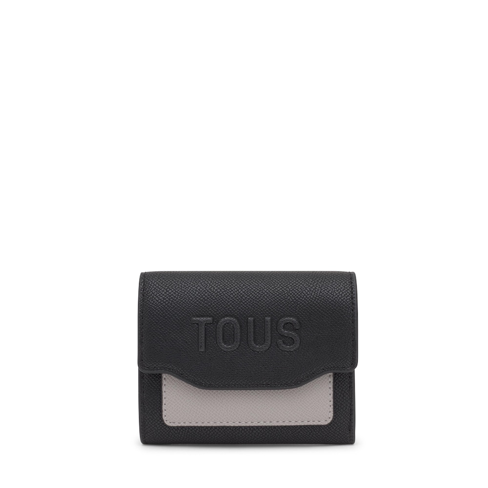 Black and gray Audree Card wallet Saffiano