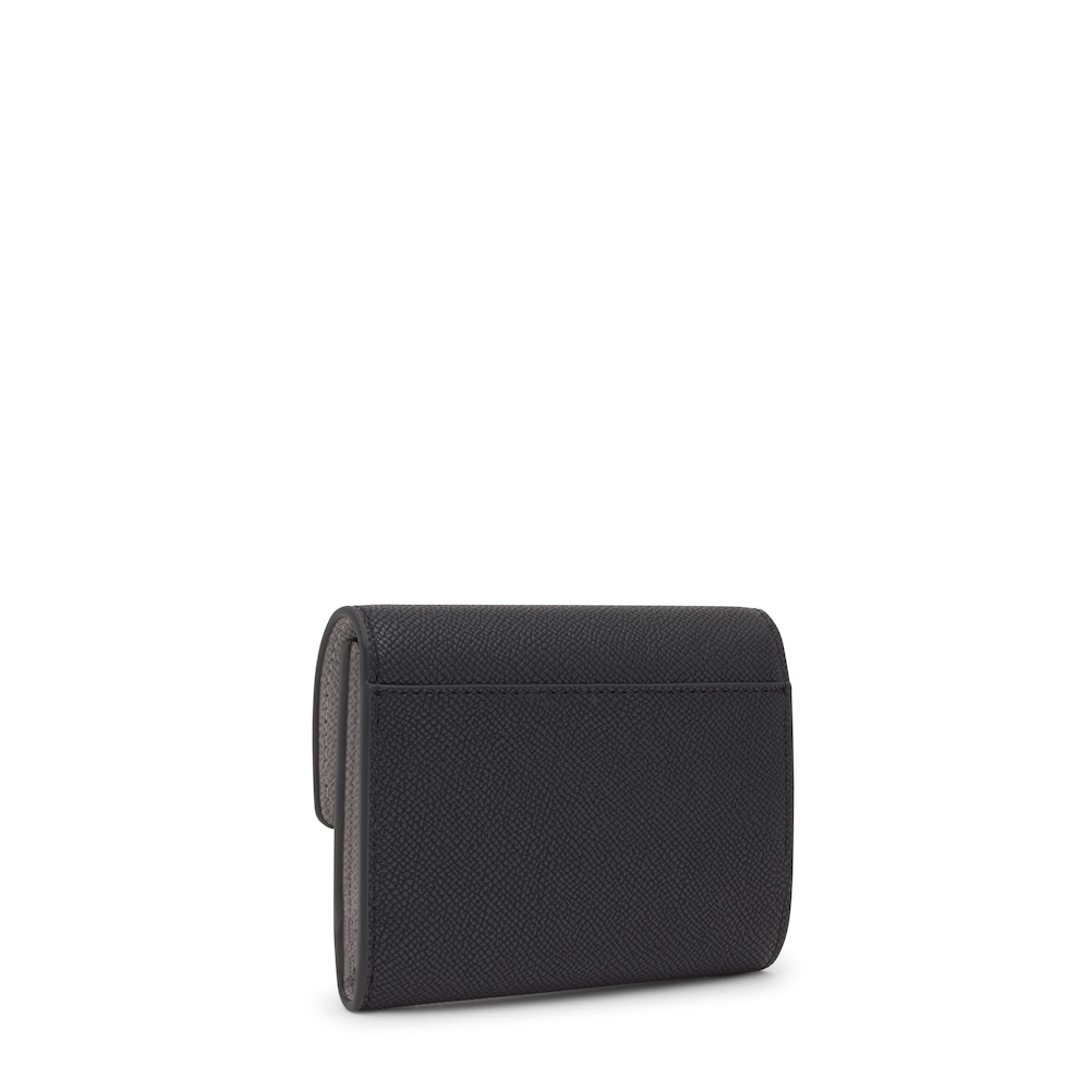 Black and gray Audree Card wallet Saffiano