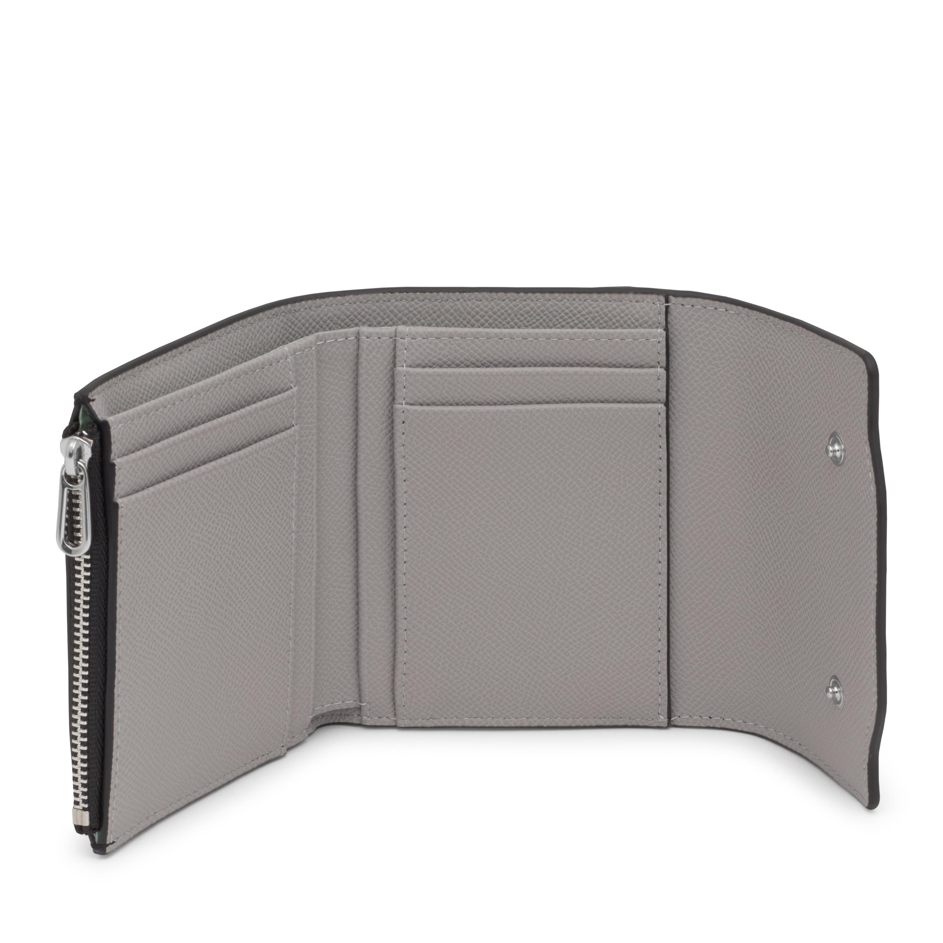 Black and gray Audree Card wallet Saffiano