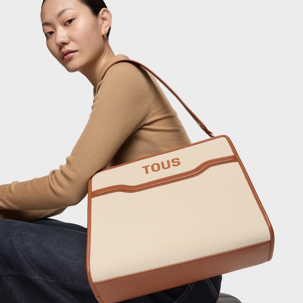 Shopper mediano camel Audree Canvas image number 3