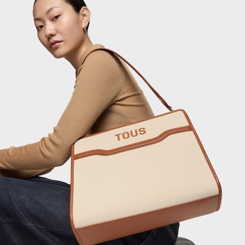 Shopper mediano camel Audree Canvas