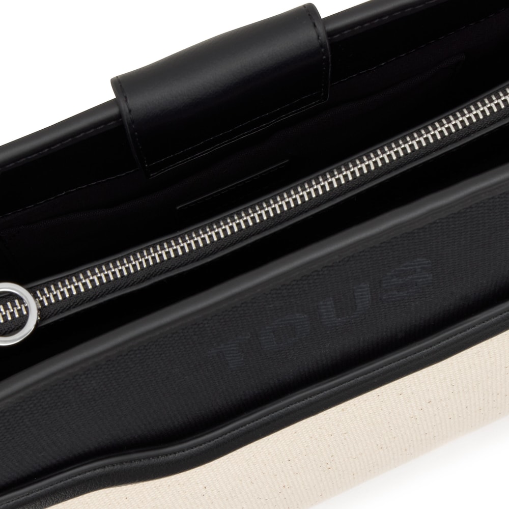 Shopper m&eacute;dia preta Audree Canvas