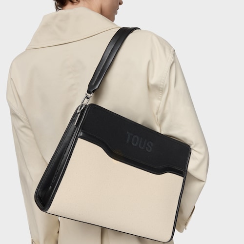 Shopper mediano negro Audree Canvas