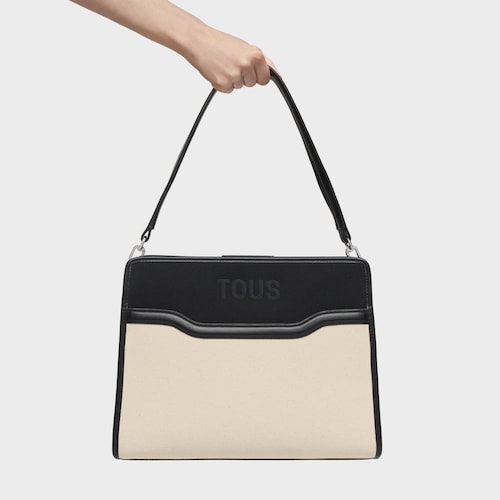 Shopper mediano negro Audree Canvas