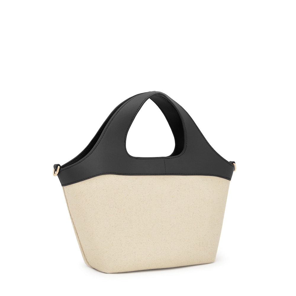 Tote Bag pequena preto e bege TOUS Lirio Canvas